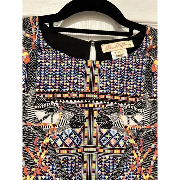 Mara Hoffman Womens Shift Dress XS Camel Print Geometric Colorful Bright Bodycon - Picture 4 of 11